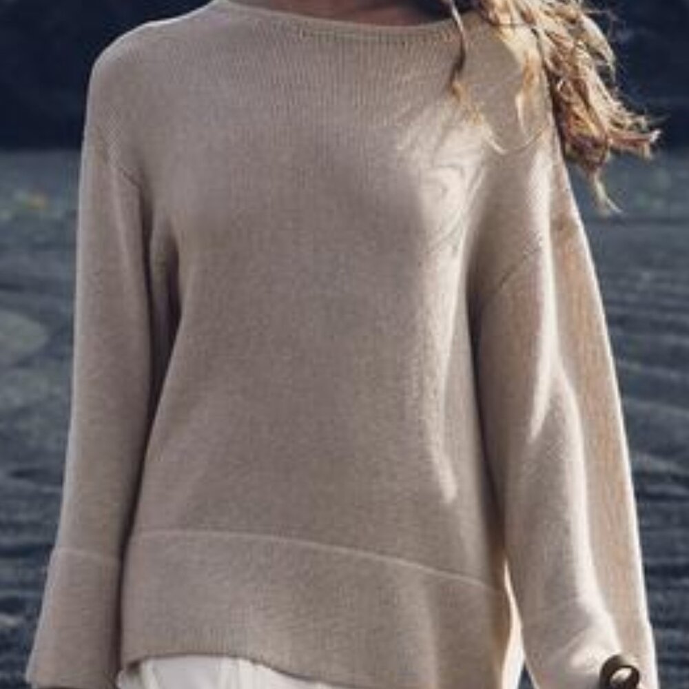 NWT New Zara Basic Knit Sweater Beige Sand Color Size M/L - Picture 7 of 11
